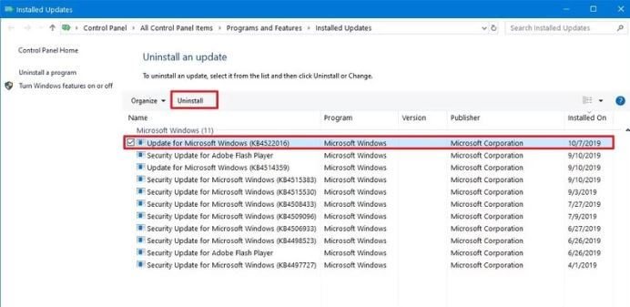 KB4522016 afinstallering af Windows 10 update.JPG
